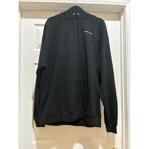 CHAMPION Eco Men's XL Black Hoodie Logo Printed Graphics
